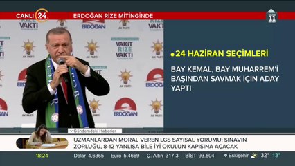 Erdoğan Rize mitinginde