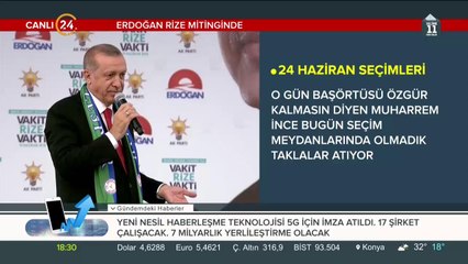 Erdoğan Rize mitinginde
