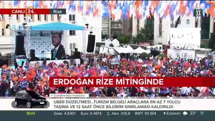 Cumhurbaşkanı Erdoğan Rize mitinginde