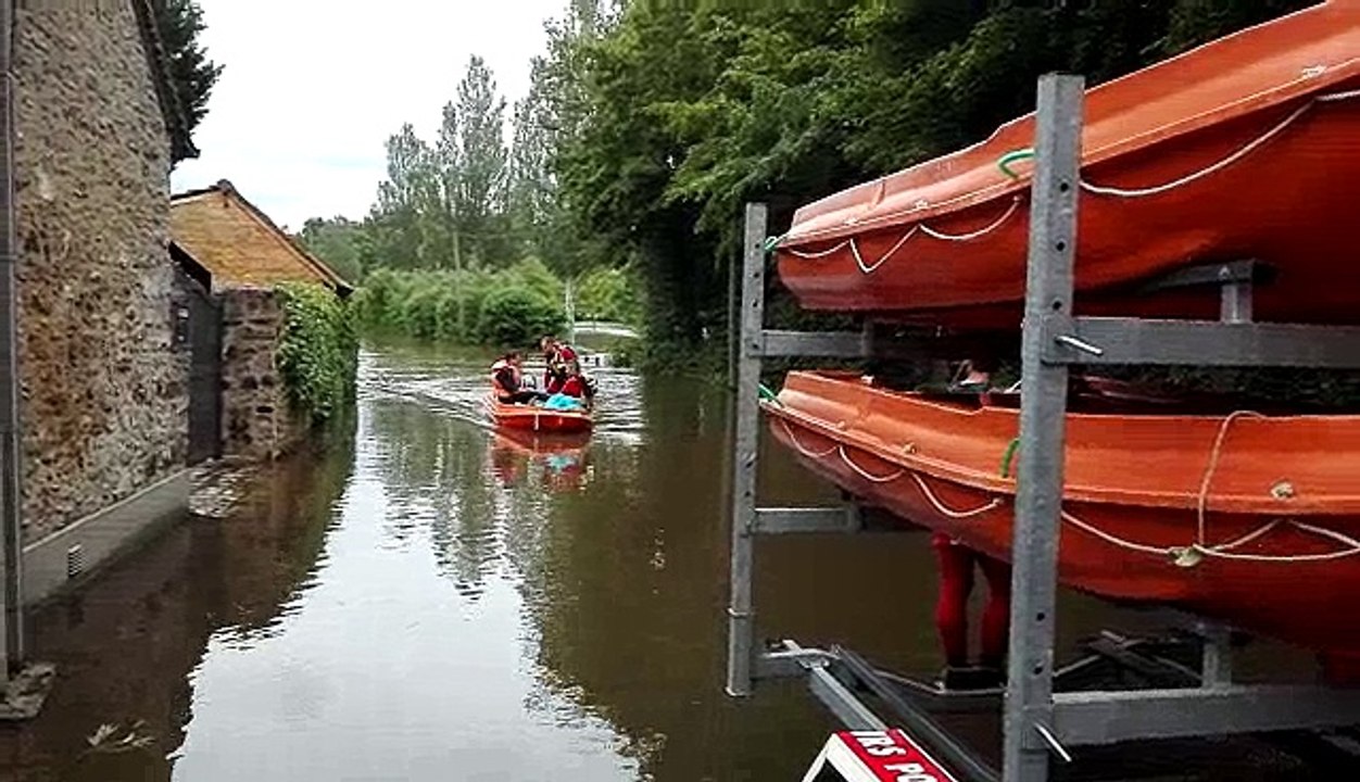 Inondation à Neuville-sur-Sarthe le 13 juin 2018