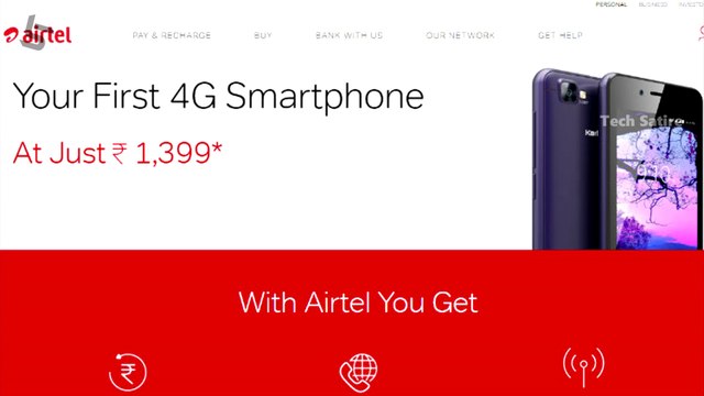 ஏர்டெல் போன்-1399 ரூபாய்க்கு 4ஜி ஸ்மார்ட்போன் Airtel Rs 1399 4G Smart Phone