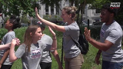 Yankees host kickball game for bullied girl