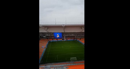 La vue folle depuis le dernier rang de la tribune de l'Arena d'Ekaterinbourg
