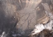 Drone Footage Shows Steam Rising From Kilauea Crater