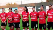 Ellas llegaron y ellos van en camino. En Pinto Durán, el presidente de la Anfp Chile les entregó su mensaje de aliento a nuestr  deportistas antes de viajar a C