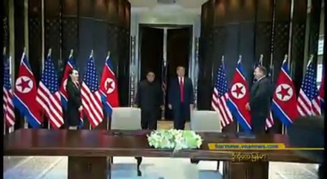 အေမရိကန္သမၼတ Donald Trump နဲ႔ ေျမာက္ကိုရီးယားေခါင္းေဆာင္ Kim Jong Un တို႔ရဲ့ သမိုင္း၀င္ ထိပ္သီးေဆြးေႏြးပြဲ ျပီးခဲ့တဲ့ နာရီပိုင္းအတြင္းမွာပဲ စကၤာပူႏိုင္ငံမွာ ေအာ