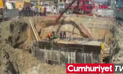 İşçi, çöken yolun altında kaldı