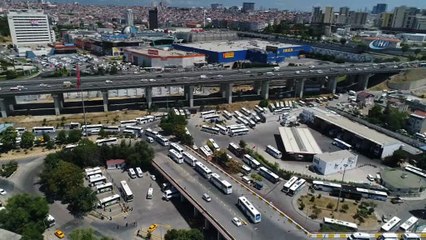 15 Temmuz Demokrasi Otogarı’nda bayram yoğunluğu havadan görüntülendi