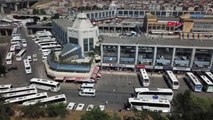 İstanbul Havadan Görüntülerle Otogarda Bayram Hareketliliği