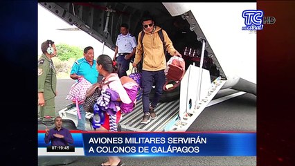 Aviones militares servirán a colonos de Galápagos
