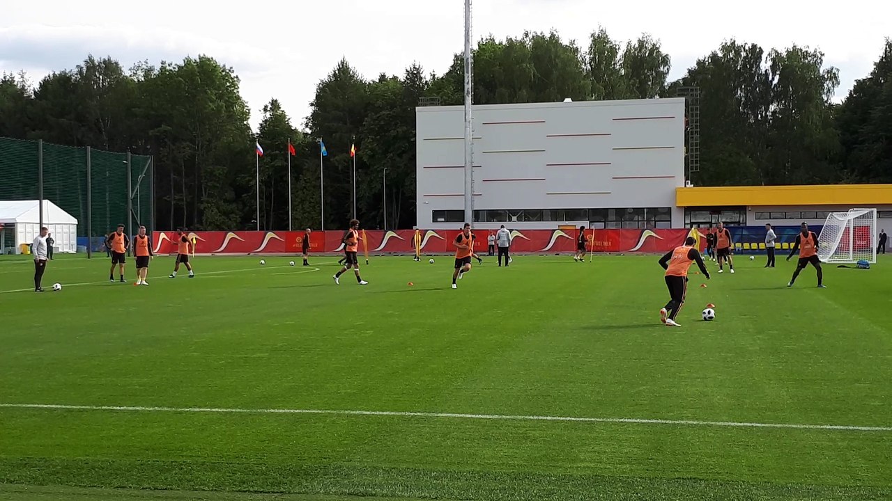 Premier entraînement des Diables rouges en Russie