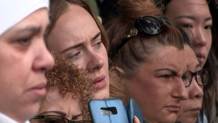 Adele sings along to 'Lean on Me' at Grenfell memorial event