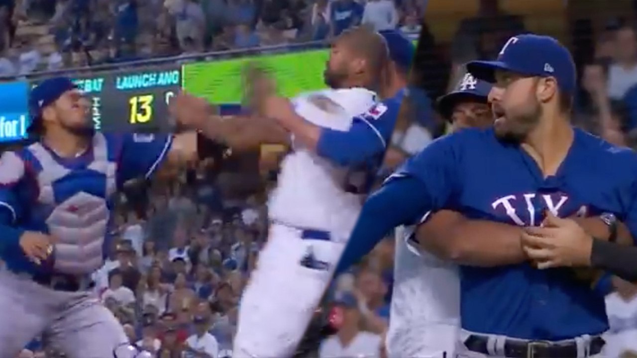 FIGHT!! Matt Kemp Charges At Robinson Chirinos With PUNCHES Thrown!