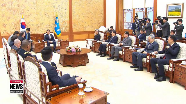 Pres. Moon meets with top diplomats of U.S. and Japan to discuss various ways of cooperation