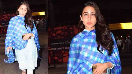 Скачать видео: Simmba: Sara Ali Khan looks BEAUTIFUL in TRADITIONAL attire at Mumbai Airport। FilmiBeat