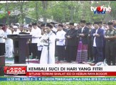 Bersarung Merah, Jokowi Salat Id di Kebun Raya Bogor
