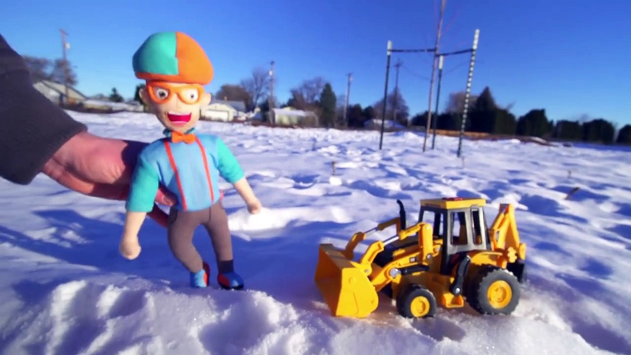 Fun in the Snow with Blippi Plush Doll and Backhoe Digger