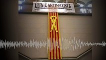 Llamada a la Universidad de Barcelona sobre una pancarta antifascista