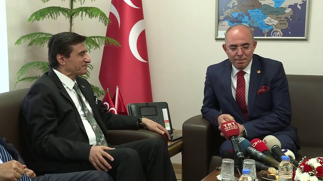 Siyasi partilerde bayramlaşma - DP heyeti MHP'yi ziyaret etti - ANKARA