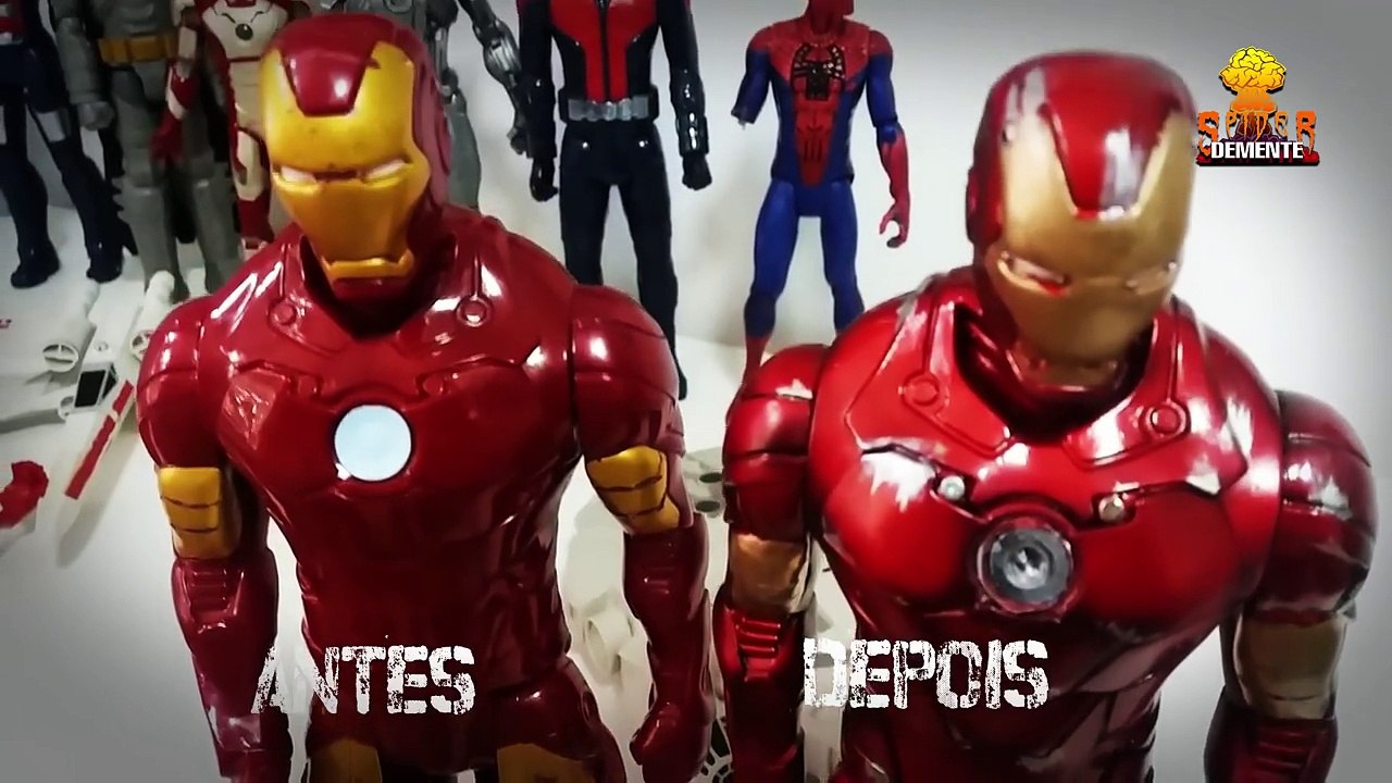 toy makeover - Transforme seus brinquedos homem de ferro hulk homem formiga em colecionáveis