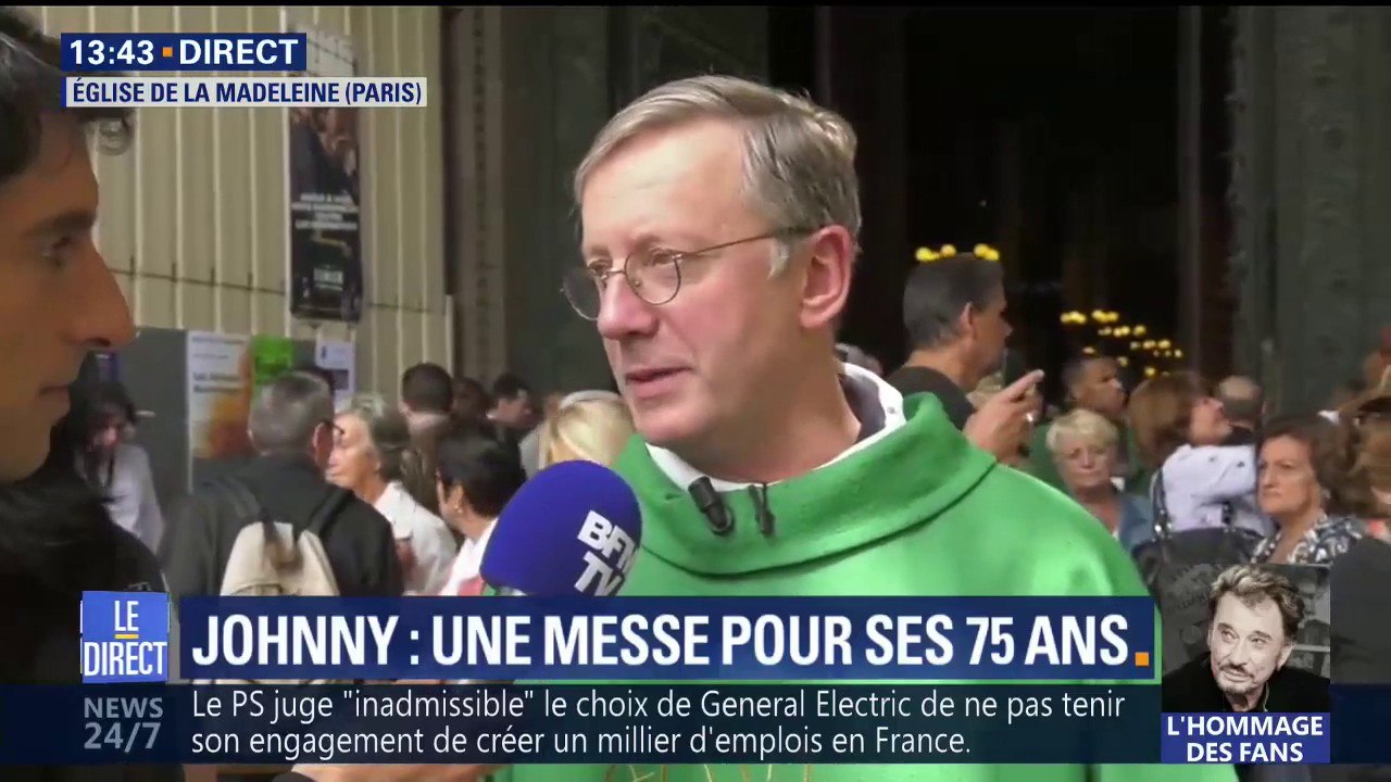 Johnny: "Tant qu'il y aura autant de monde, je continuerais les messes" affirme le père Bruno Horaist