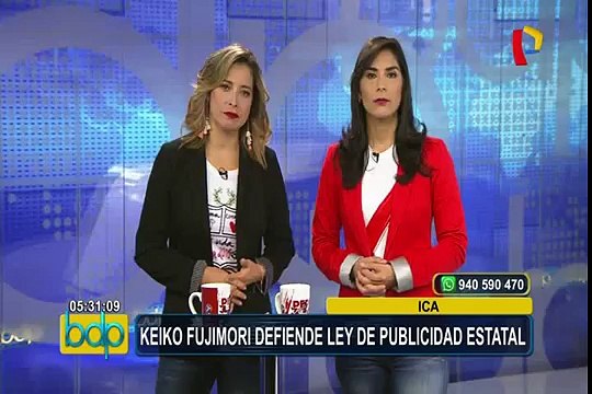 Ica: Keiko Fujimori defiende ley que prohíbe publicidad estatal