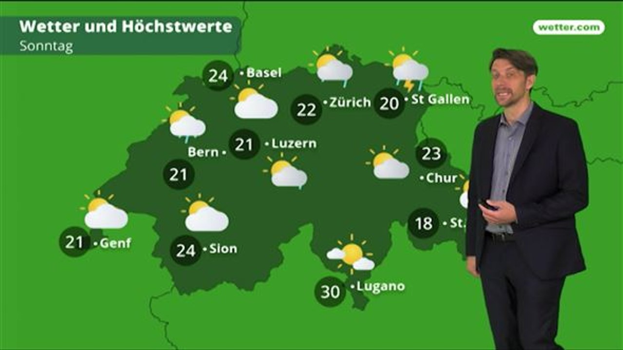 Das Wetter in der Schweiz am 15. Juni 2018
