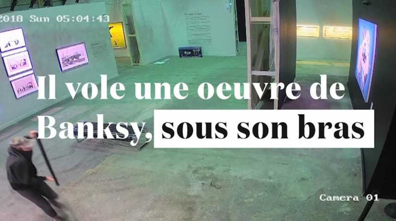 Il vole une oeuvre de Banksy... sous son bras !