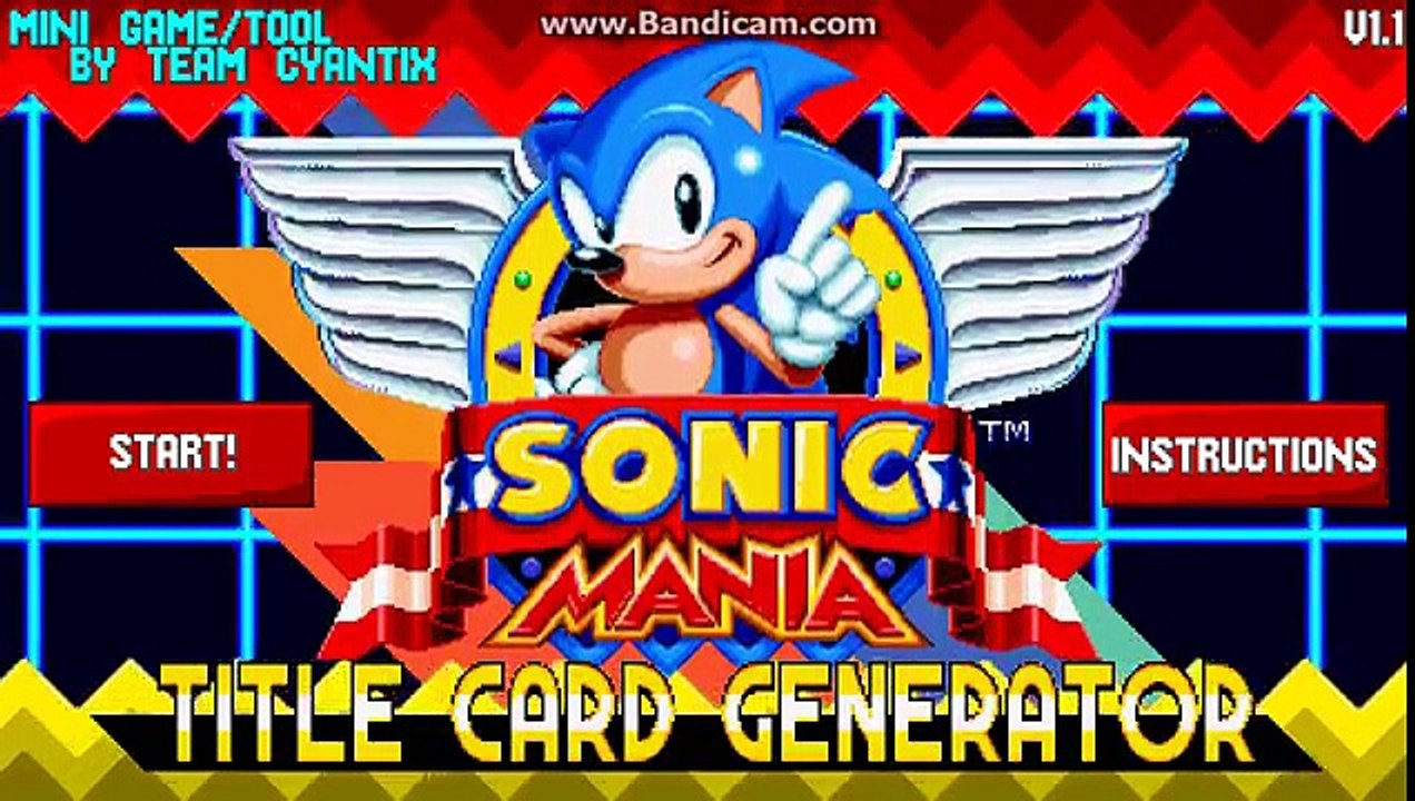 SONIC MANIA TITLE CARD GENERATOR - SONIC.EXE EASTER EGG