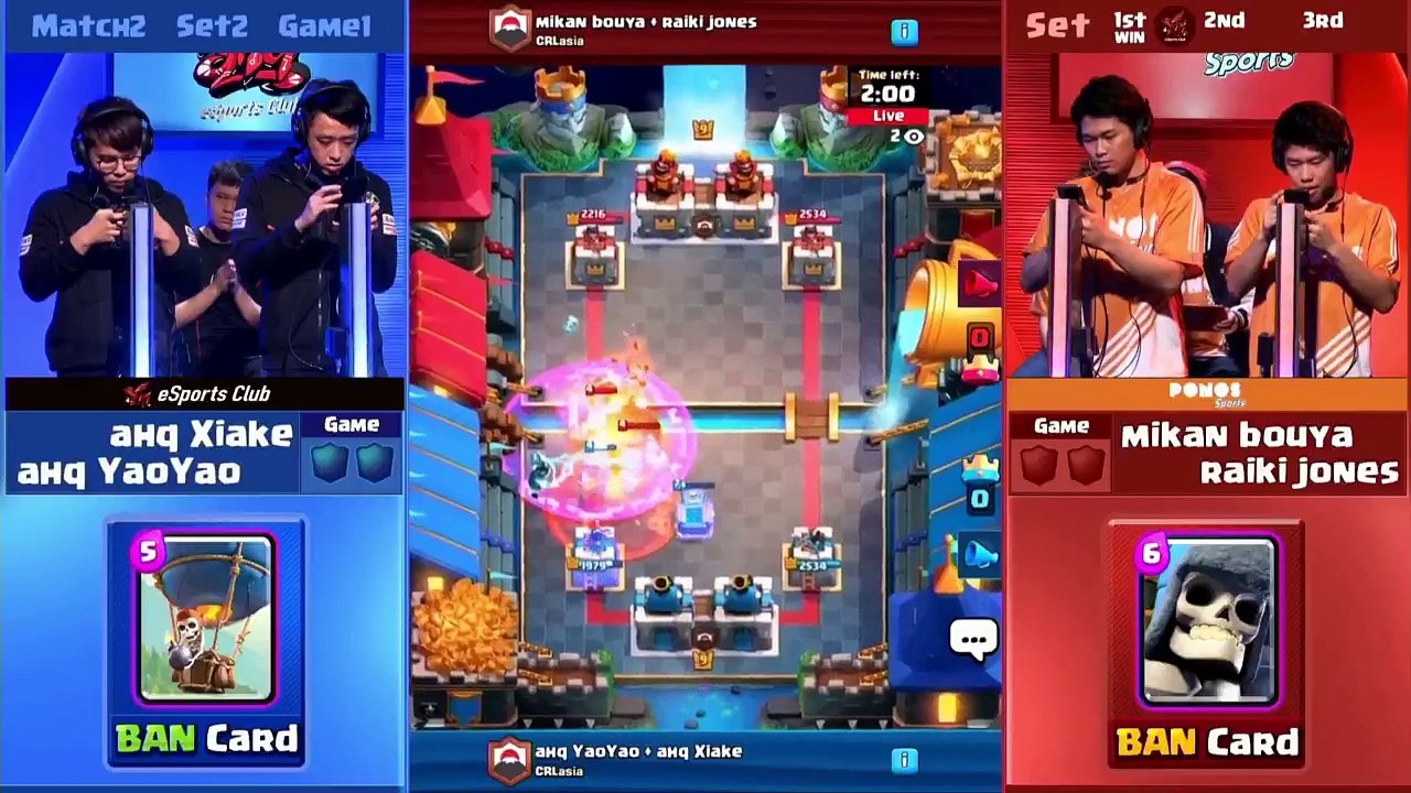 [Match 2] ahq eSports club vs PONOS Sports 2set 180615 - 클래시 로얄 리그 아시아 (CRL)