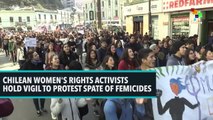 Chilean Women's Rights Activists Hold Vigil to Protest Spate of Femicides
