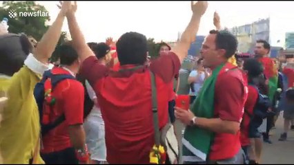 Portugal fans gather to chant in Sochi ahead of game