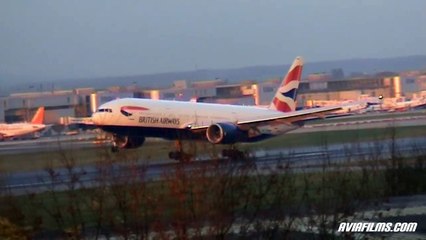 Airplanes landing and taking off
