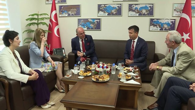 Siyasi partilerde bayramlaşma - DSP heyetinden MHP'ye ziyaret - ANKARA