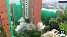 100 kilos of explosives used to bring down this building in Colombia's Medellin See how it collapses