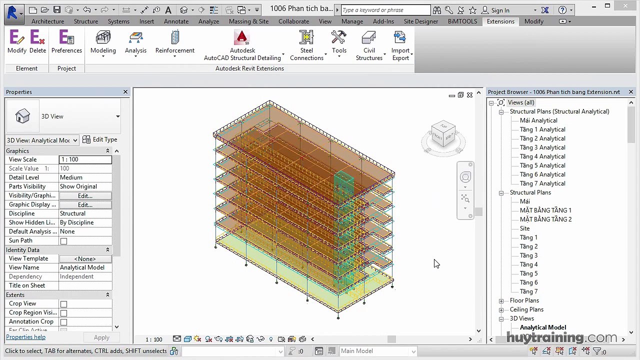 1009. _Extention Analysis_ Phân tích tải trọng cho vì kèo trong Revit  mp4