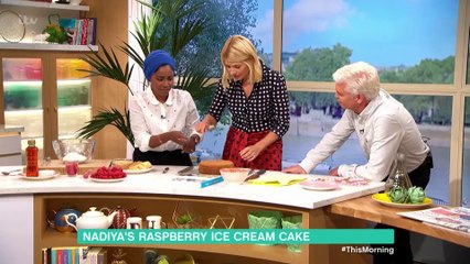 Nadiya Hussain's Raspberry Ice Cream Cake - This Morning