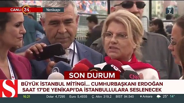 Eski Başbakan Çiller, Yenikapı Miting Alanı�nda: Bugün Milli bir Şuurla buradayım