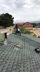 Motorcycle Jump into Pool