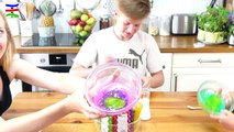 3 COLORS OF GLUE SLIME Challenge   Glitter Kleber Schleim selber machen  TipTapTube Family ‍‍‍