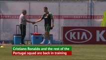 Ronaldo back in Portugal training after hat-trick heroics