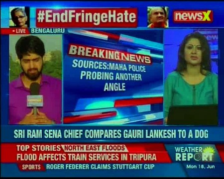 Sri Ram Sena chief Pramod Muthalik stooped to a new low, compares Gauri Lankesh to a dog