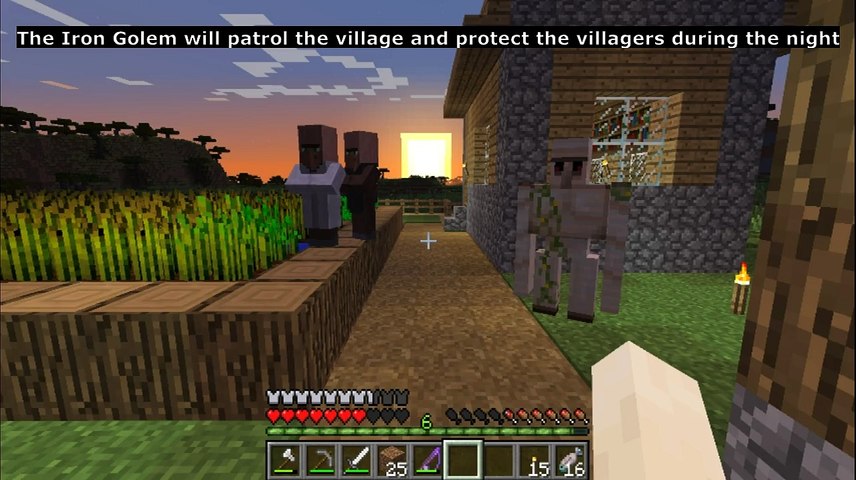 Minecraft - How to make an iron golem to protect villagers - video  Dailymotion