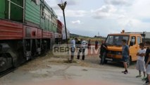 Report TV - Aksident në Lushnje, treni përplas makinën në Dushk