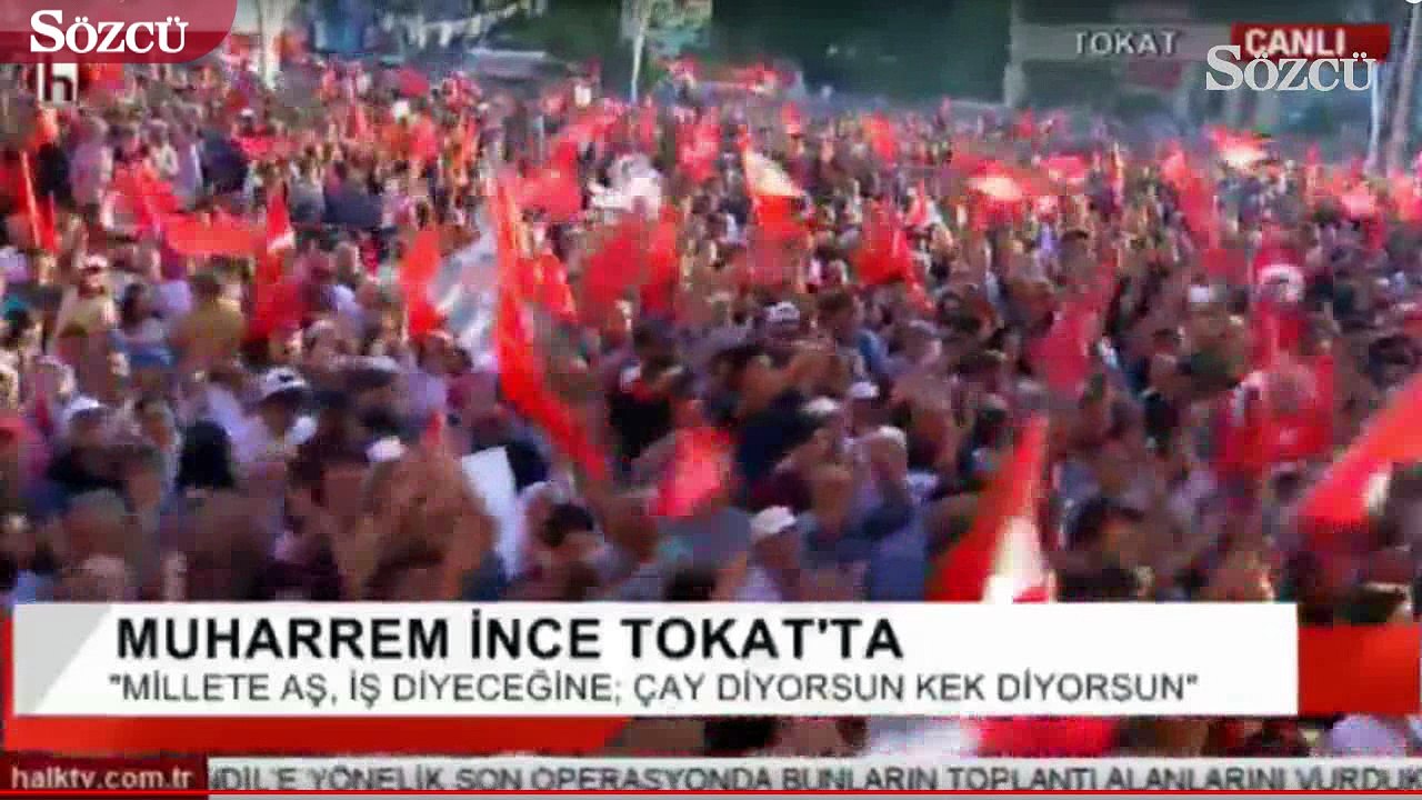 Muharrem İnce Tokat'ta partisinin düzenlediği mitinge katıldı