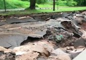 Flash Flooding Destroys Roads in Houghton, Michigan