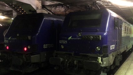 Deux BB 27300 ( Prima ) - Ligne N - Gare Montparnasse ( Paris )