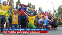 Samba spreads as Brazilian fans arrive in Rostov