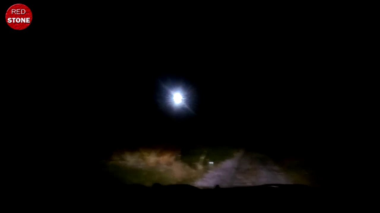 UFO and Orbs over the road and police prevented him from going