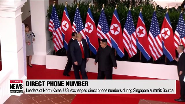 Leaders of North Korea, U.S. exchanged direct phone numbers during Singapore summit: Source